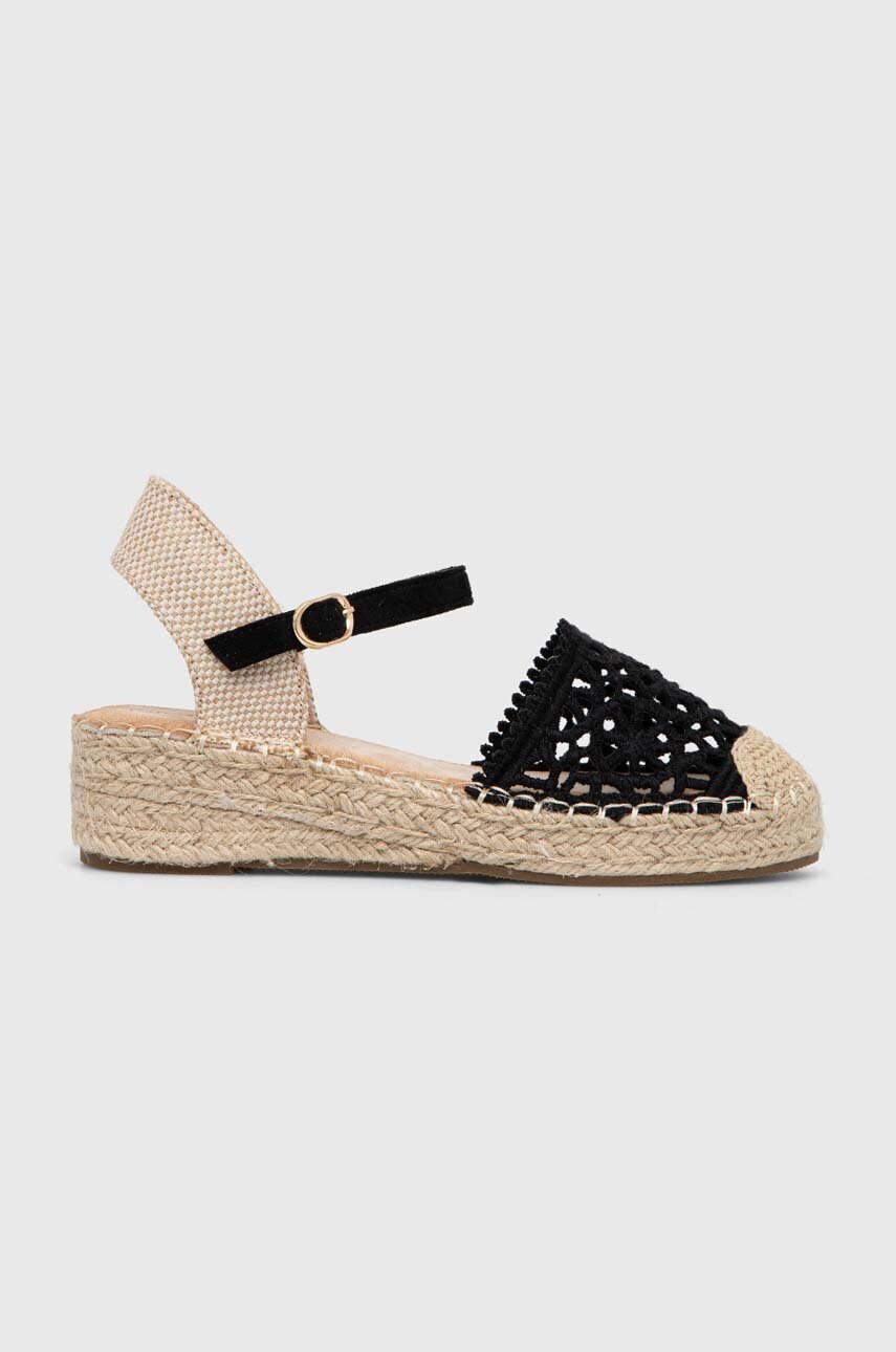 Levně Espadrilky Answear Lab černá barva, na klínku