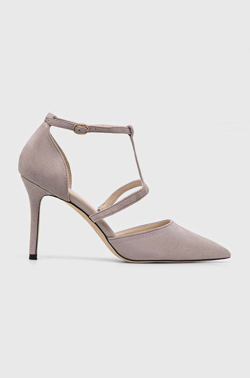 Answear Lab pantofi cu toc culoarea gri