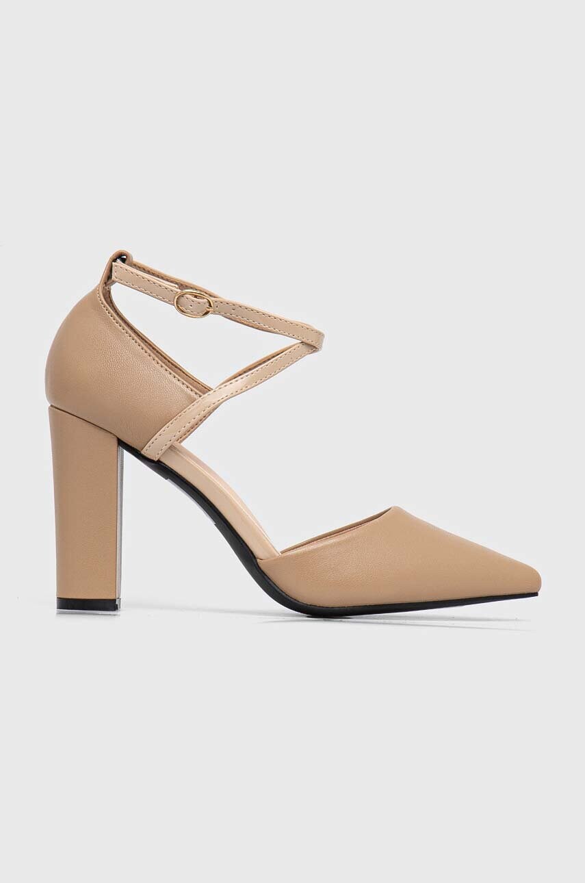 Answear Lab pumps culoarea bej, cu toc drept