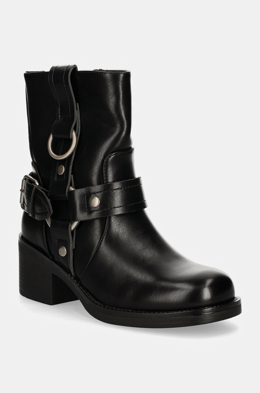 Answear Lab botine femei, culoarea negru, cu toc drept, izolare usoara