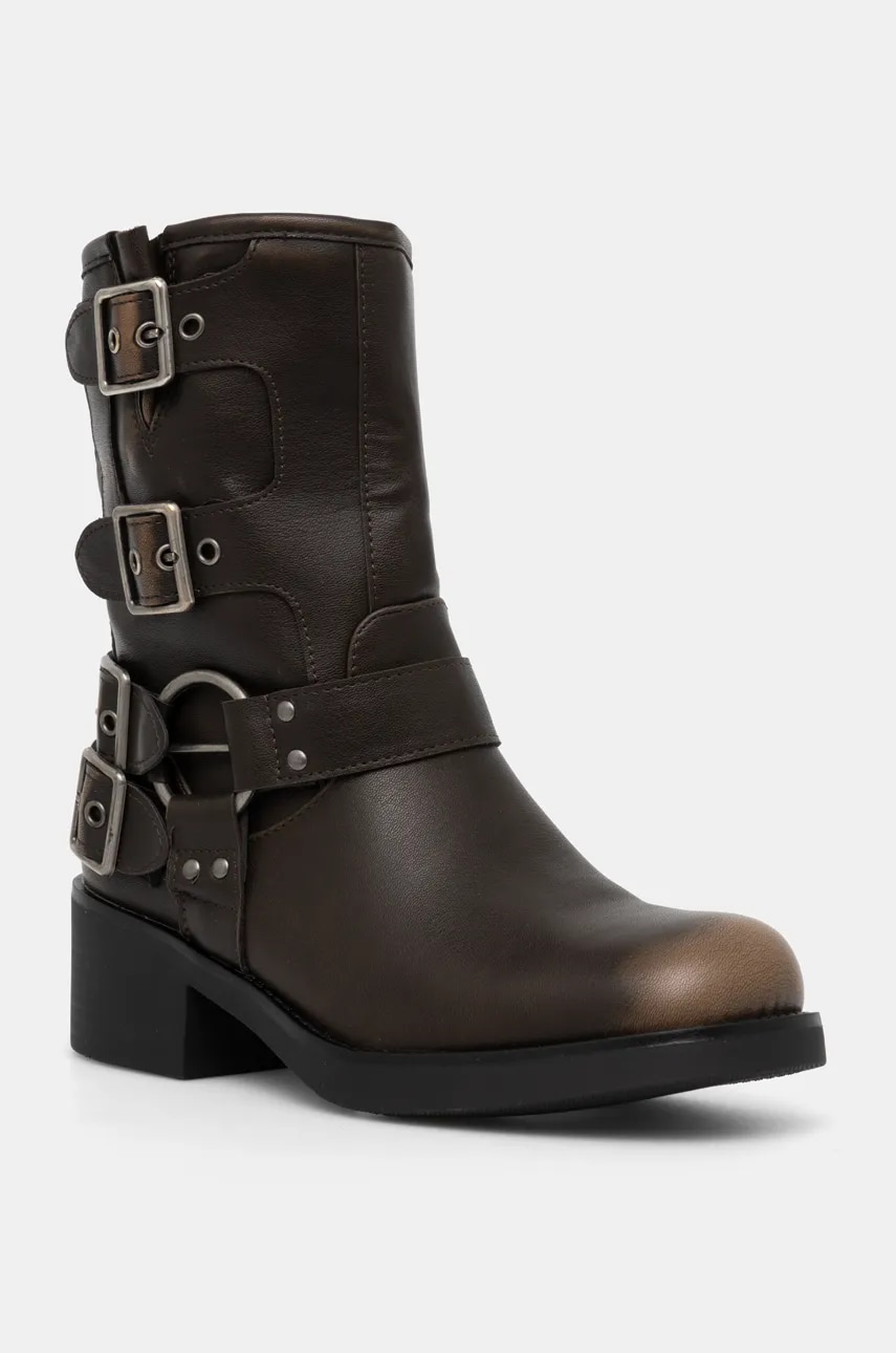 Answear Lab botine femei, culoarea maro, cu toc drept