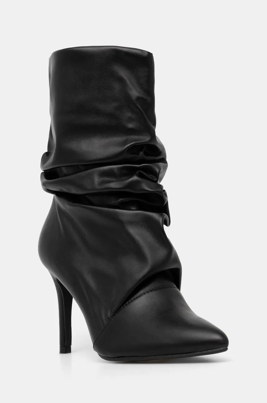 

Боти Answear Lab в черно с тънък ток, Черен