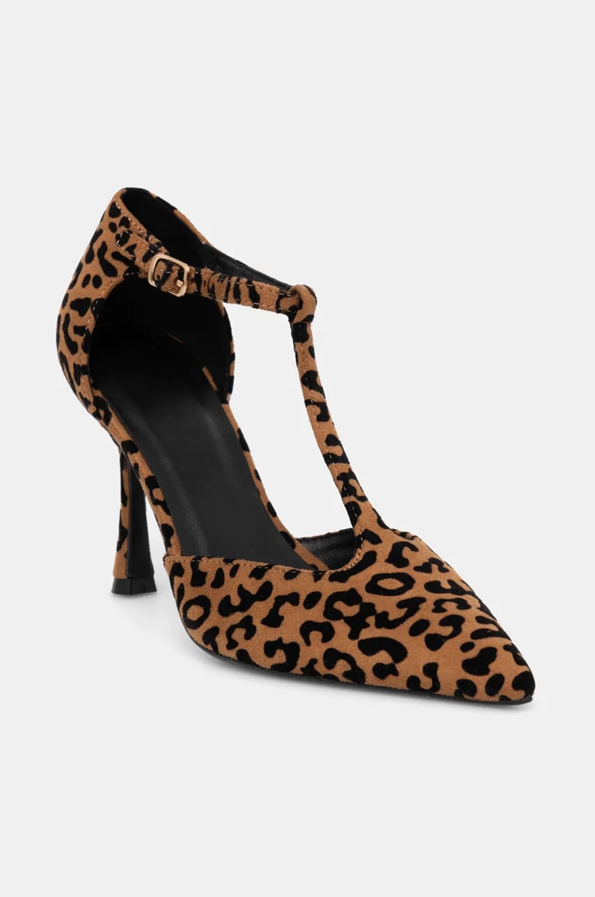 Answear Lab pantofi cu toc culoarea bej