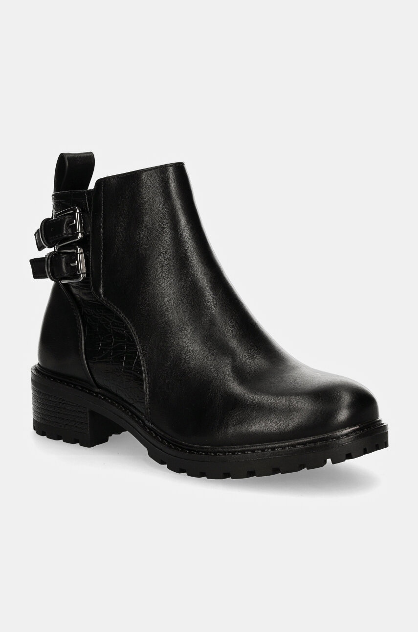 Answear Lab botine femei, culoarea negru, cu toc drept, izolare usoara