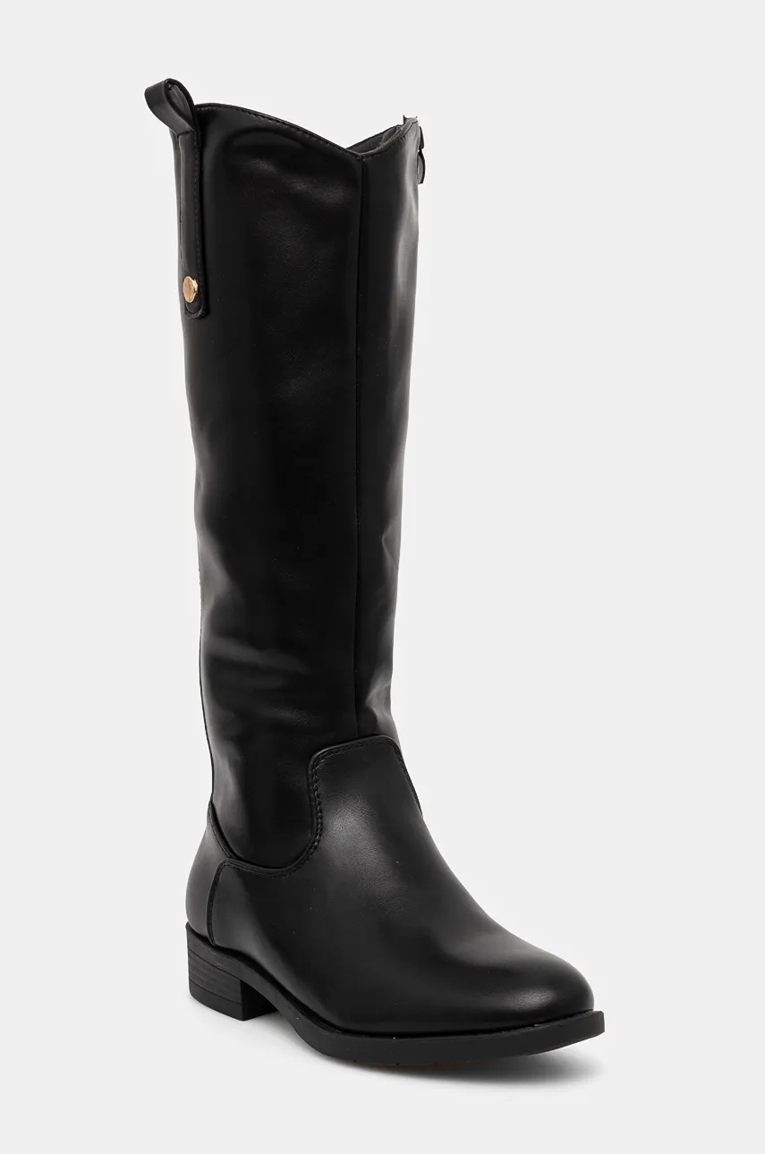 Answear Lab cizme femei, culoarea negru, cu toc plat