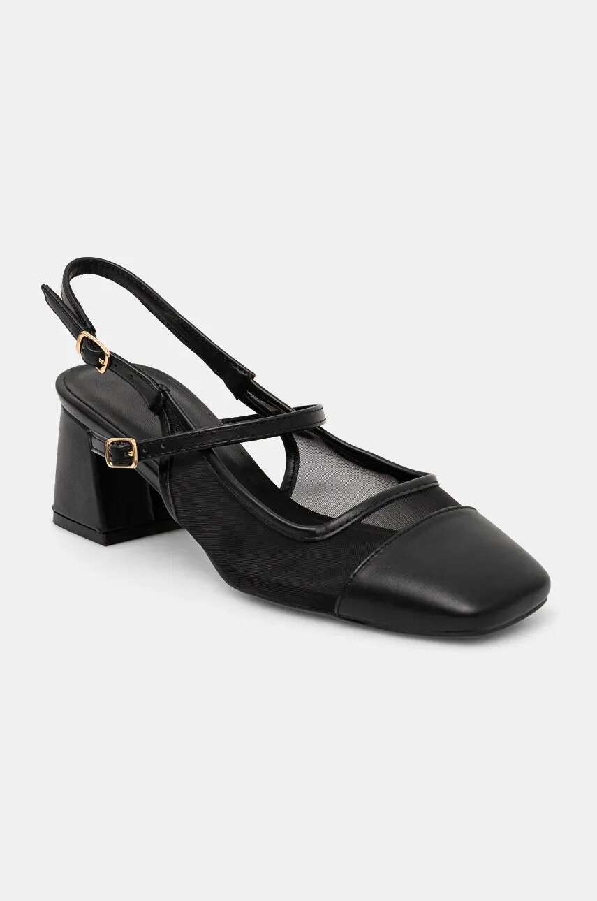 Answear Lab pumps culoarea negru, cu toc drept, cu toc deschis