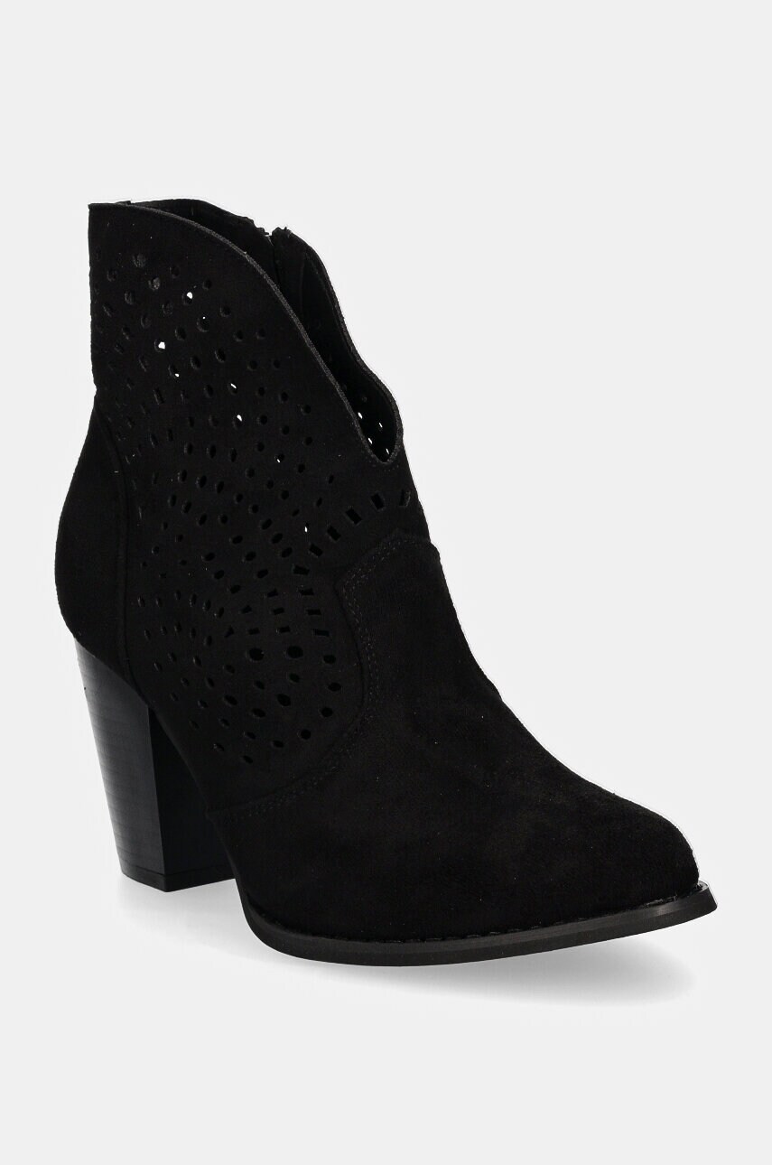 Answear Lab botine femei, culoarea negru, cu toc drept