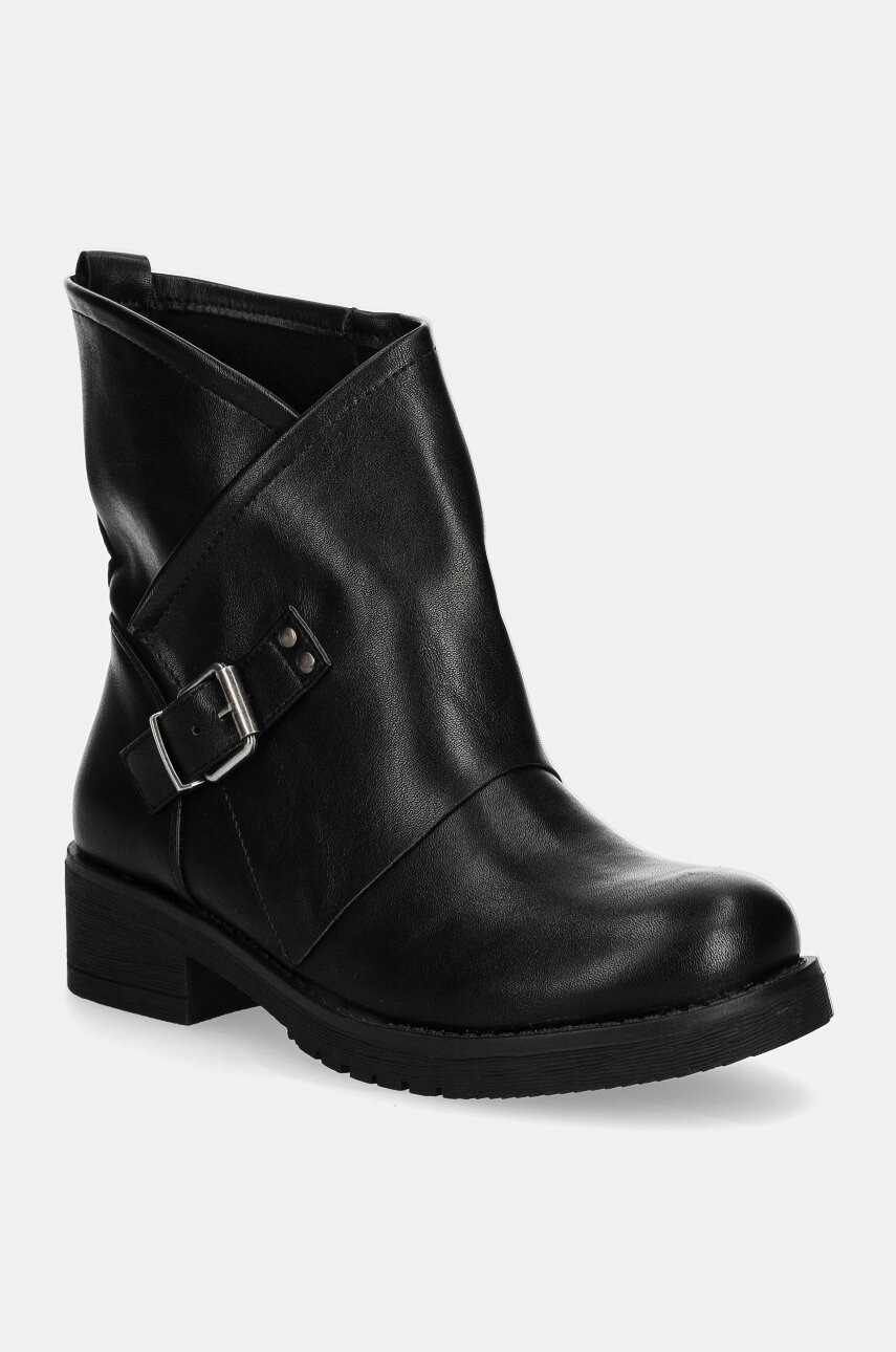Answear Lab botine femei, culoarea negru, cu toc plat Answear Lab botine femei, culoarea negru, cu toc plat
