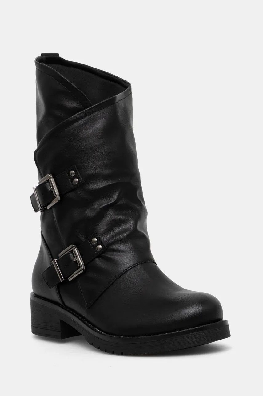 Answear Lab botine femei, culoarea negru, cu toc plat Answear Lab botine femei, culoarea negru, cu toc plat