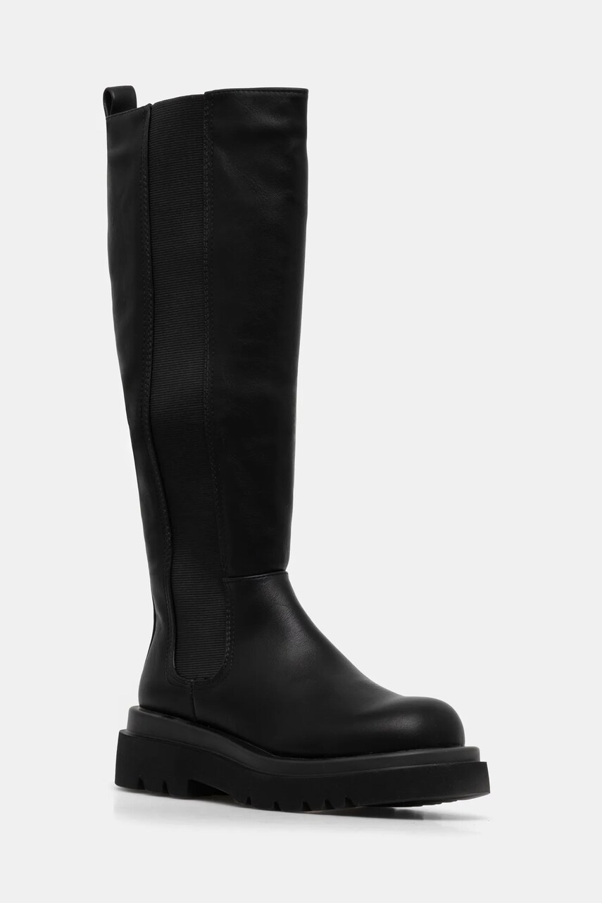 Answear Lab cizme femei, culoarea negru, cu toc plat