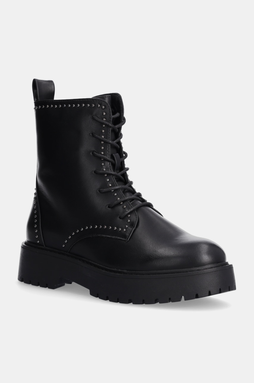 Answear Lab botine femei, culoarea negru, cu platforma, izolare usoara
