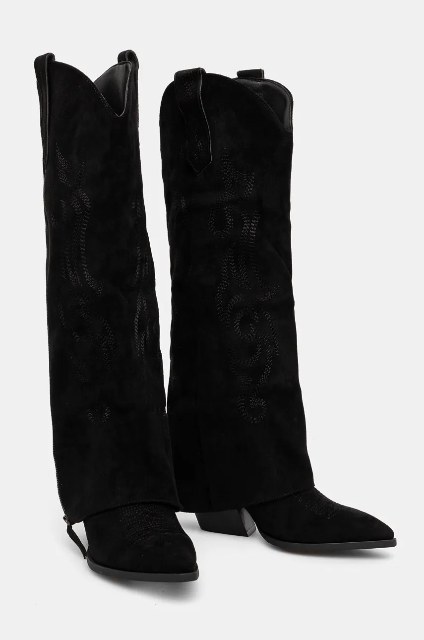 

Каубойски ботуши Answear Lab в черно с дебел ток, Черен