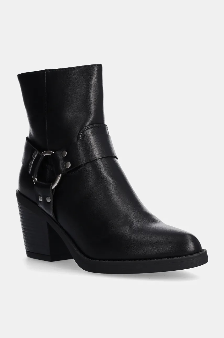 Answear Lab botine femei, culoarea negru, cu toc drept, izolare usoara
