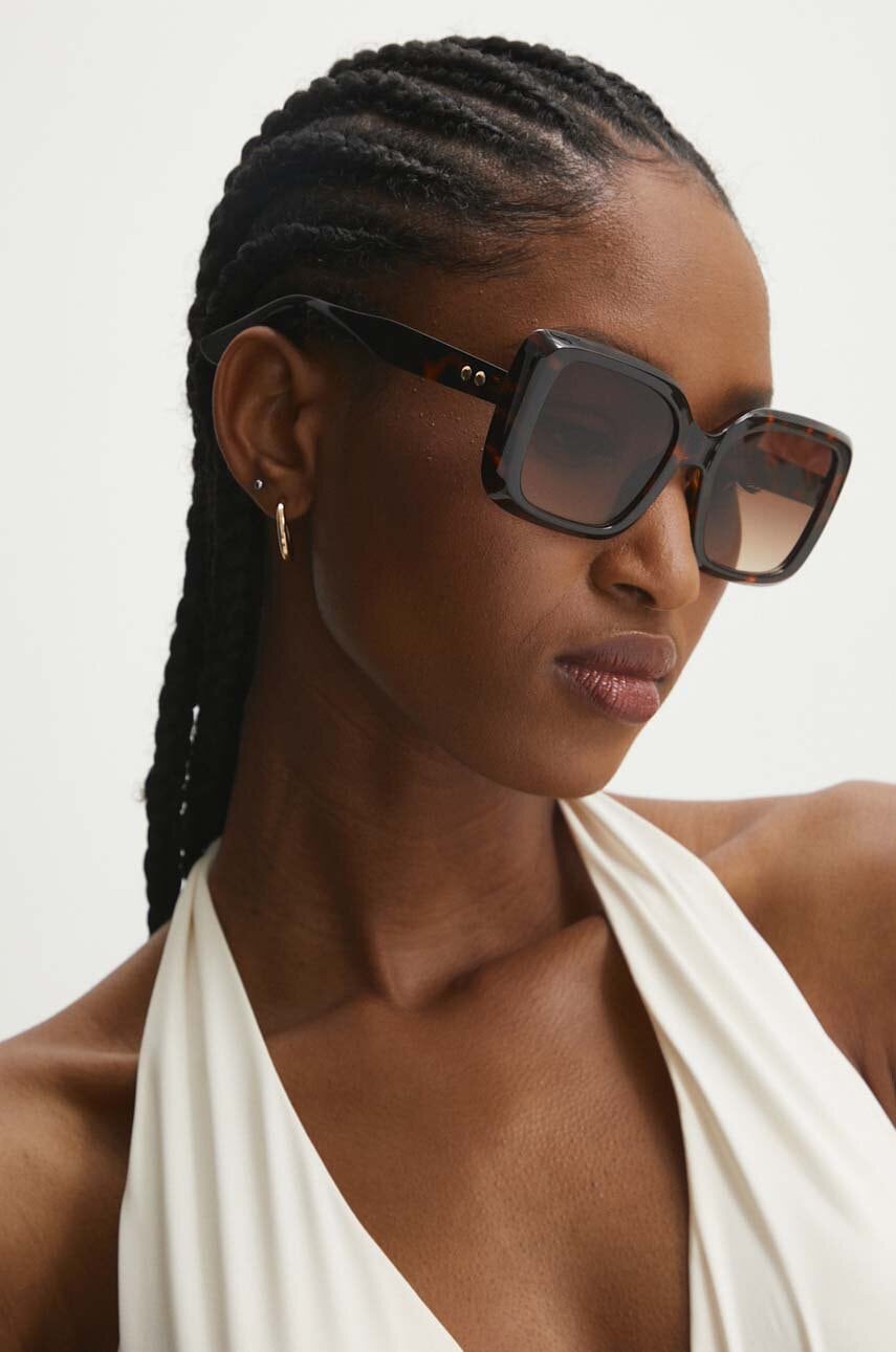 Answear.LAB okulary przeciwsłoneczne damskie kolor brązowy