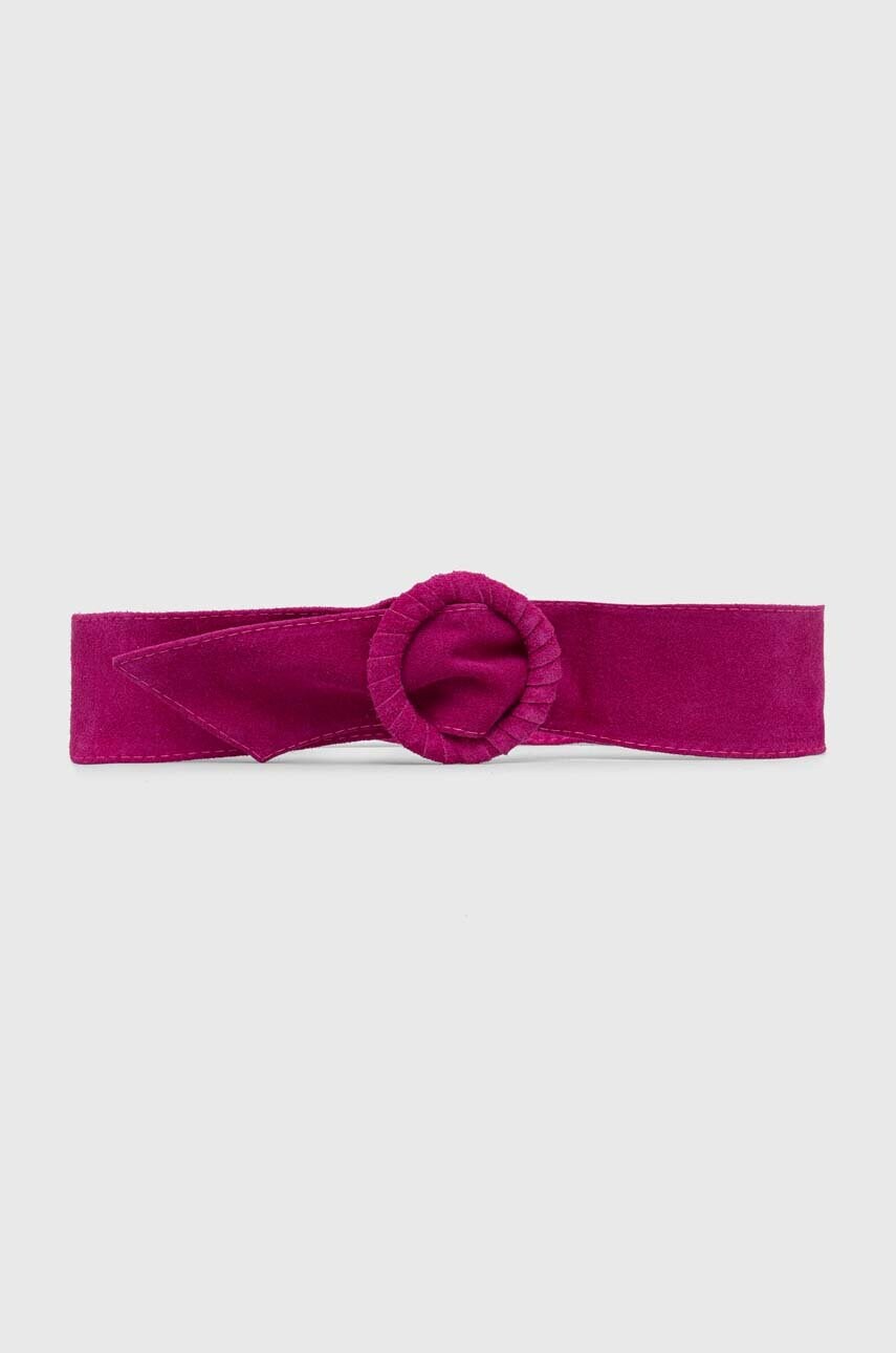 Answear Lab curea din piele intoarsa culoarea roz
