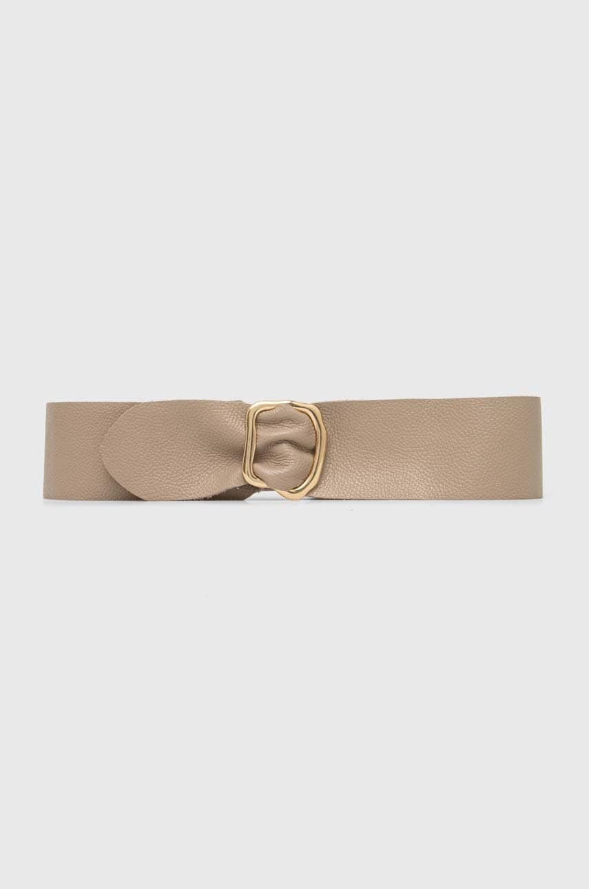 Answear Lab curea de piele femei, culoarea bej