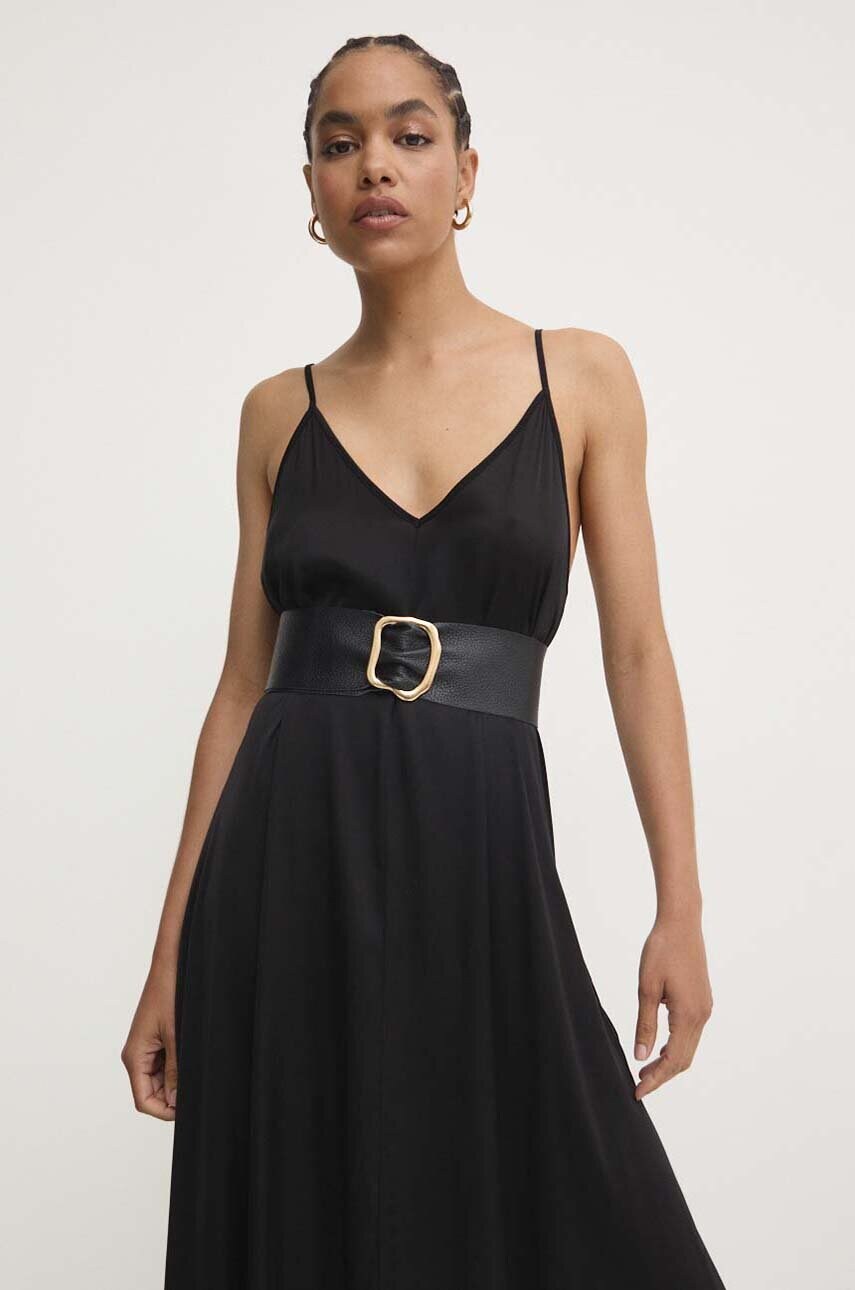 Answear Lab curea de piele femei, culoarea negru
