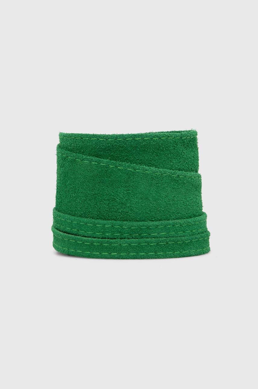 Answear Lab curea din piele intoarsa culoarea verde
