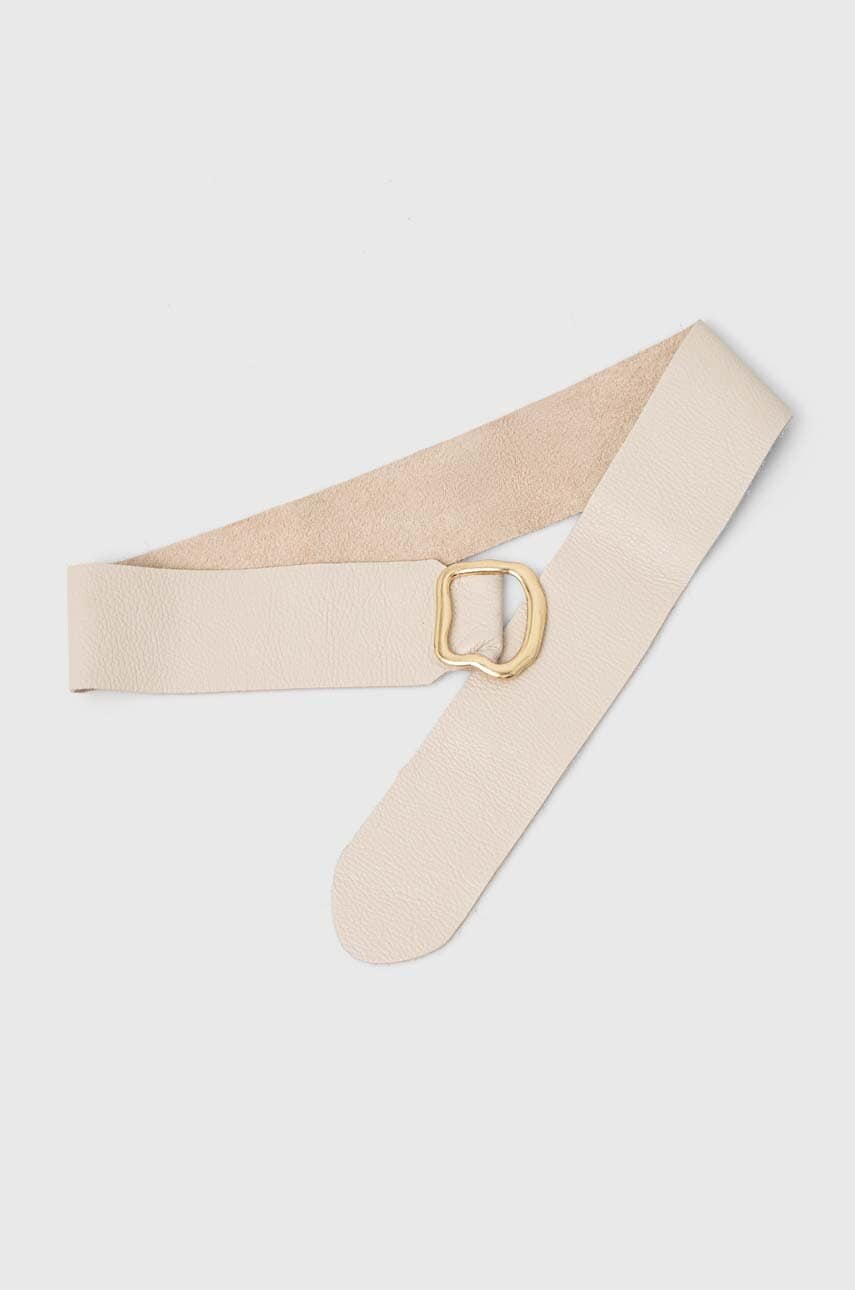 Answear Lab curea de piele femei, culoarea bej