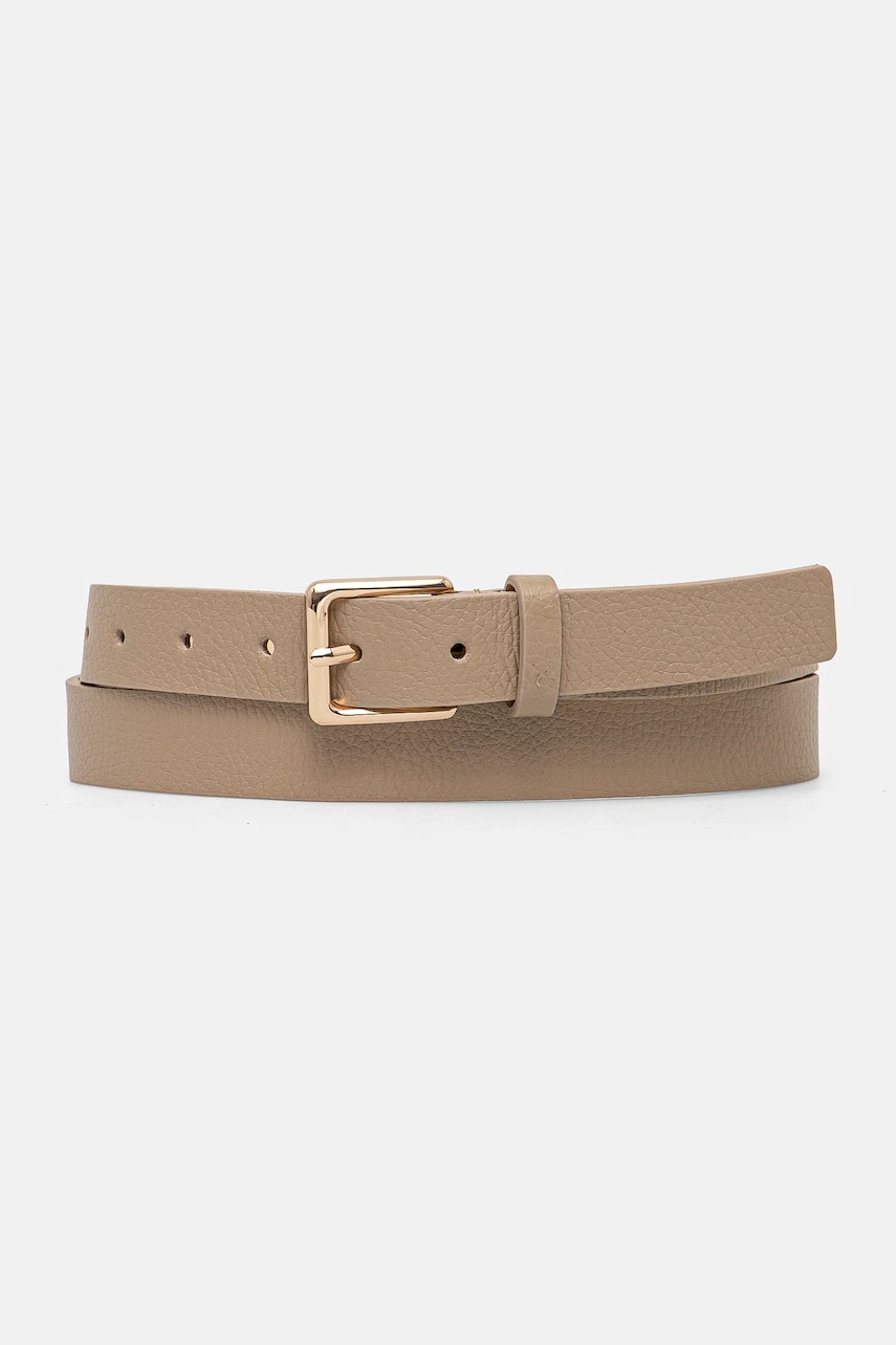 Answear Lab curea de piele femei, culoarea bej