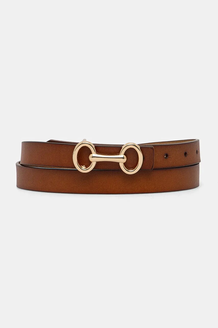 Answear Lab curea de piele femei, culoarea maro