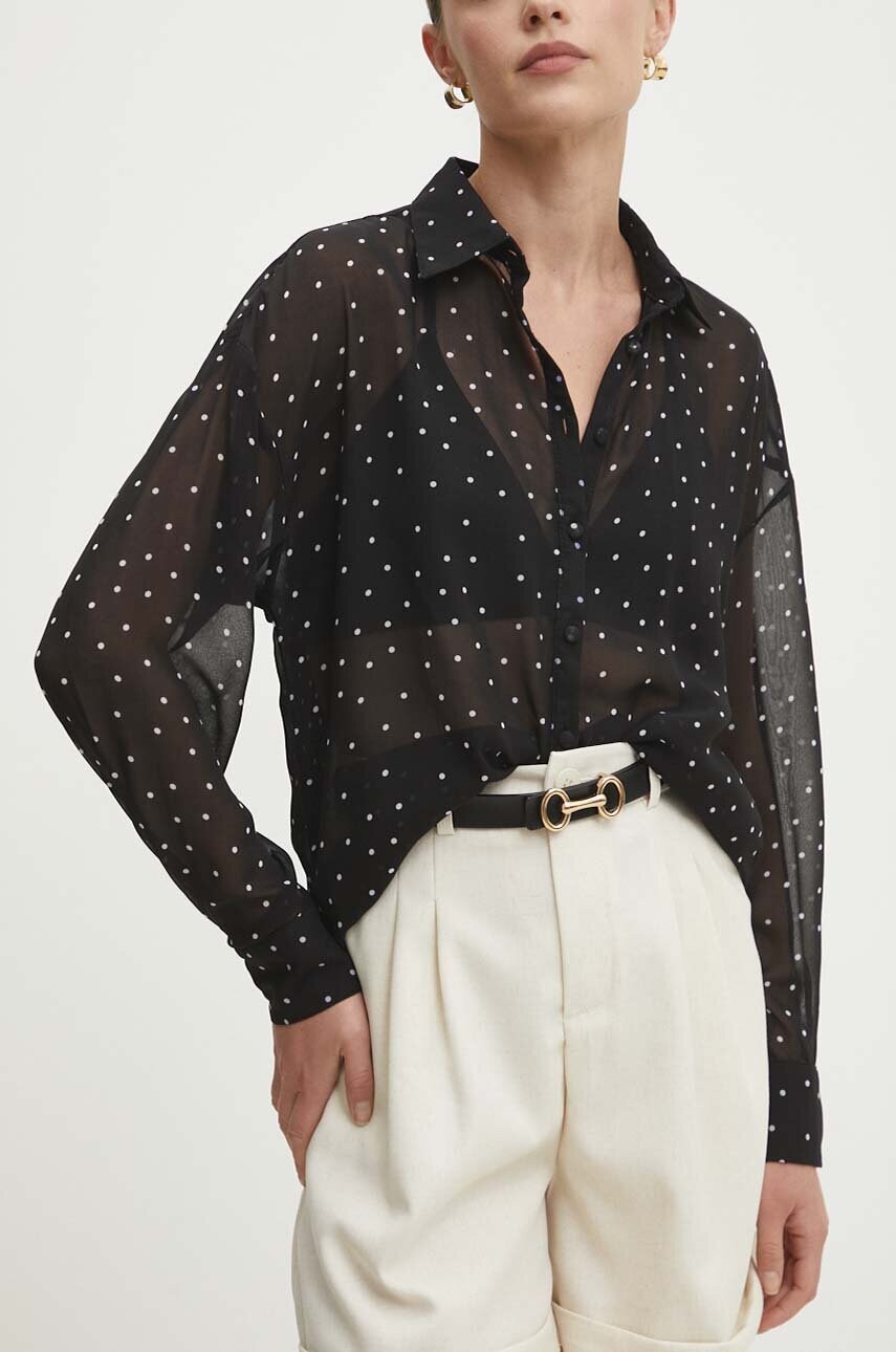 Answear Lab curea de piele femei, culoarea negru