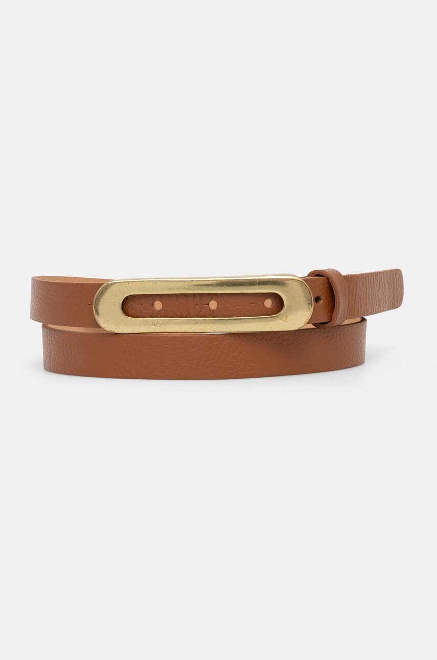 Answear Lab curea de piele femei, culoarea maro