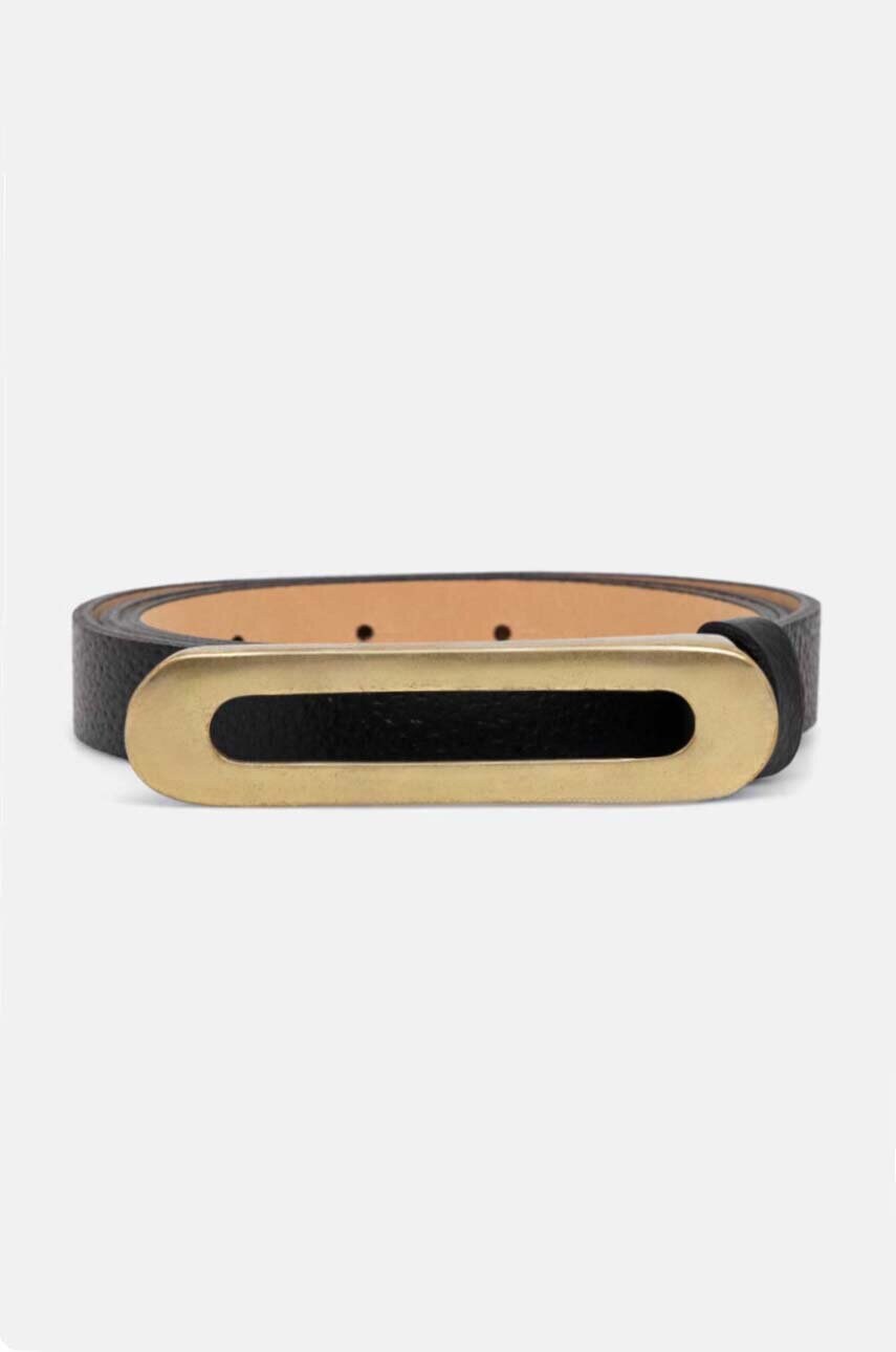 Answear Lab curea de piele femei, culoarea negru
