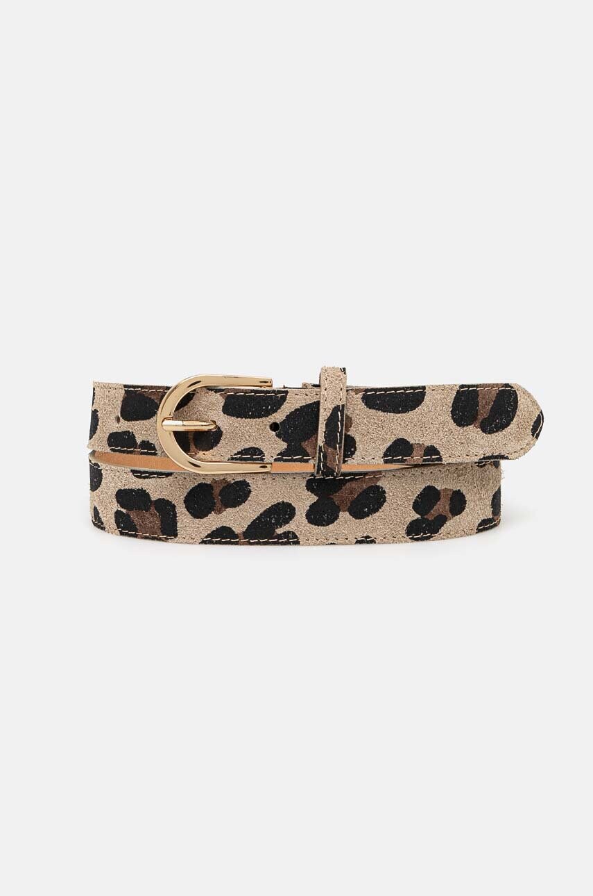 Answear Lab curea de piele femei, culoarea bej