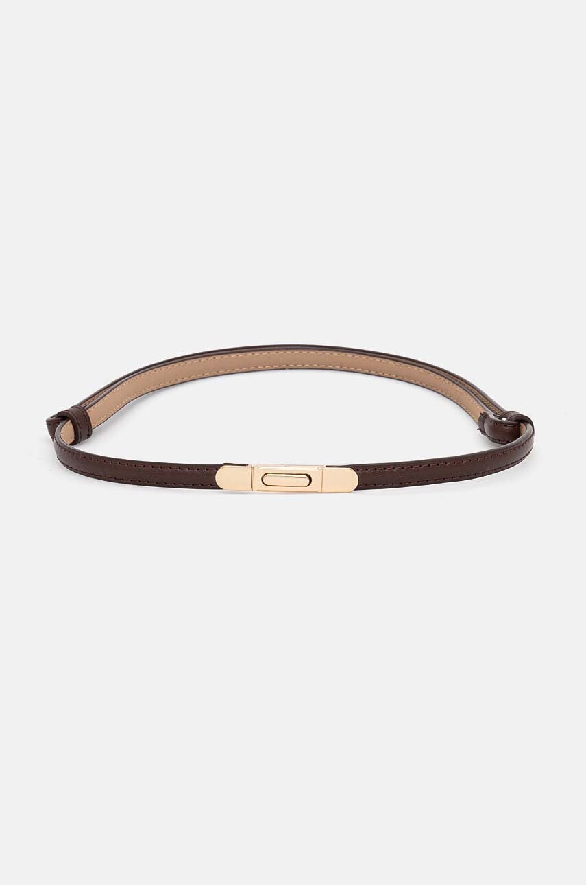 Answear Lab curea de piele femei, culoarea maro
