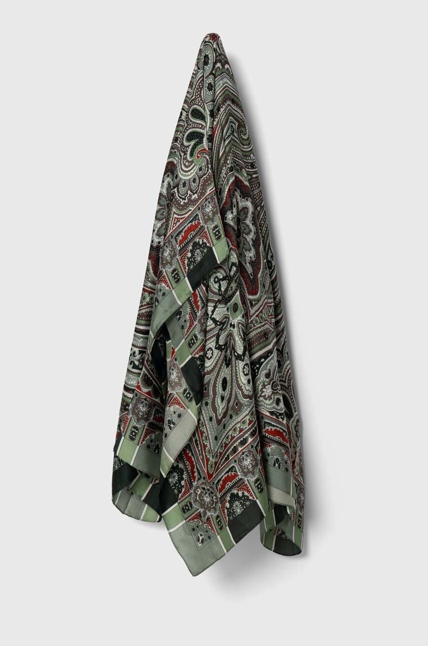 

Тънък шал с коприна Answear Lab в зелено с десен, Зелен