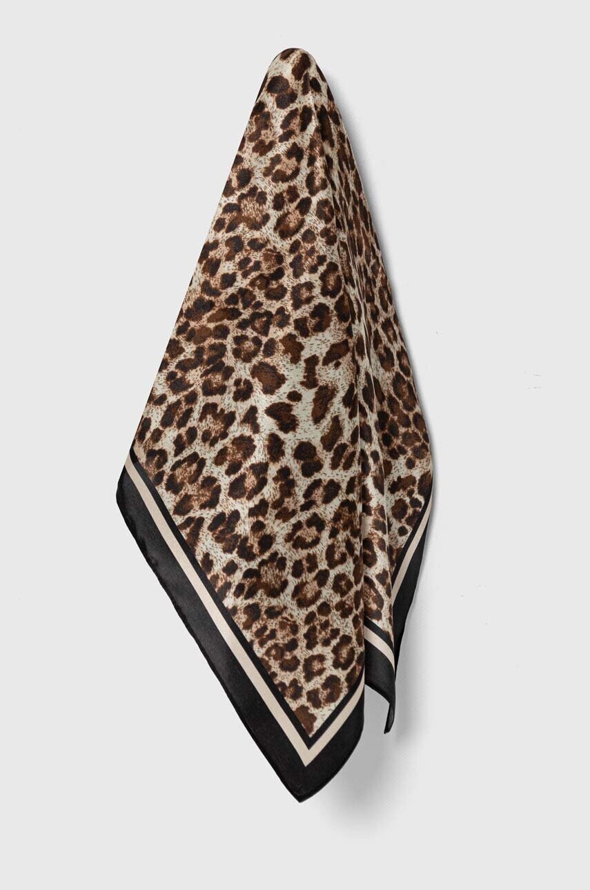 Answear Lab esarfa de matase culoarea maro, modelator
