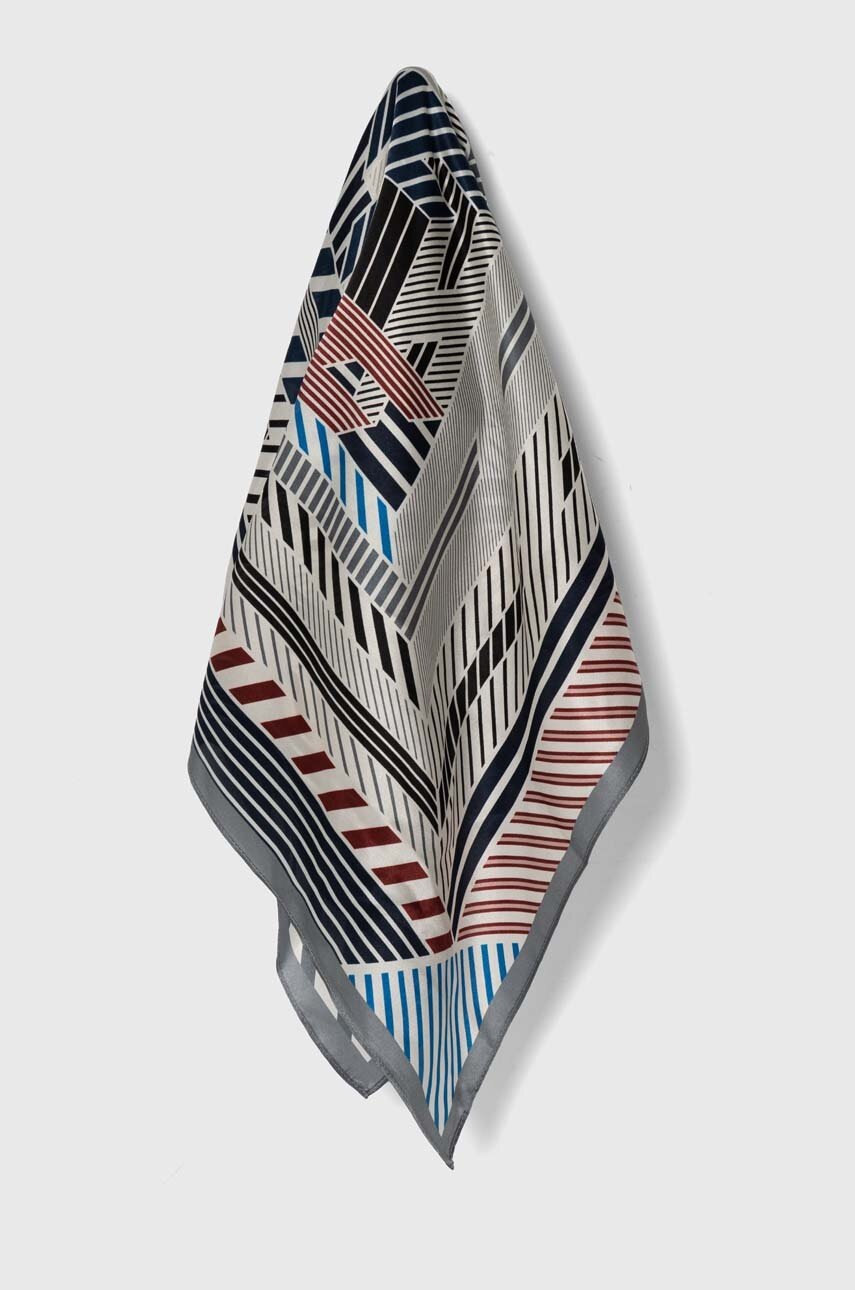 

Копринено шалче Answear Lab в синьо с десен, Син