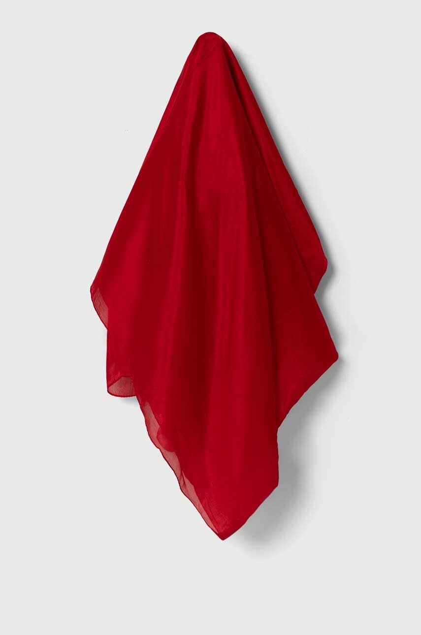 

Копринен шал Answear Lab в червено с изчистен дизайн, Червен