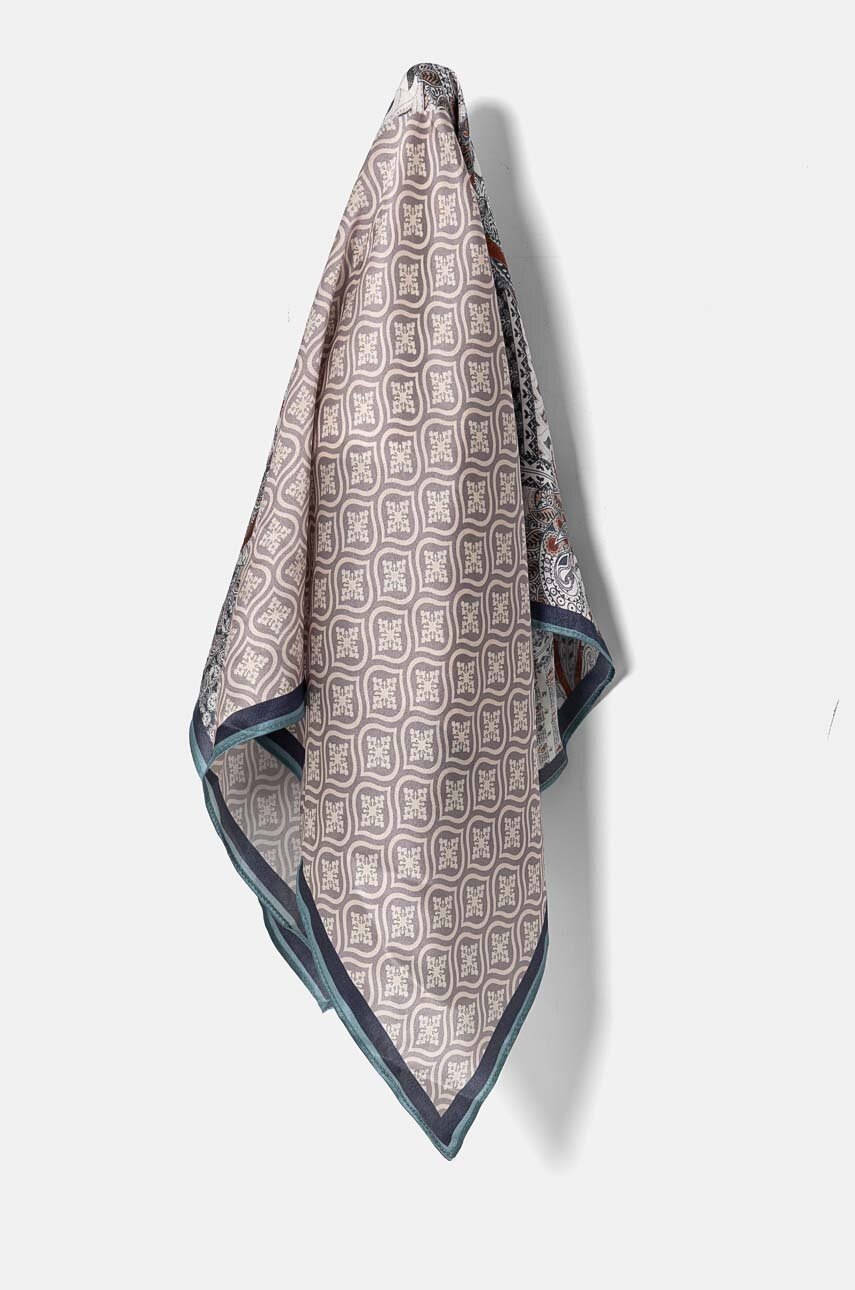 

Копринено шалче Answear Lab в синьо с десен, Син