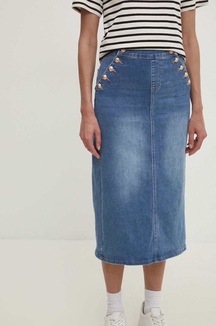 Answear Lab fustă din denim midi, dreaptă Answear Lab fustă din denim midi, dreaptă