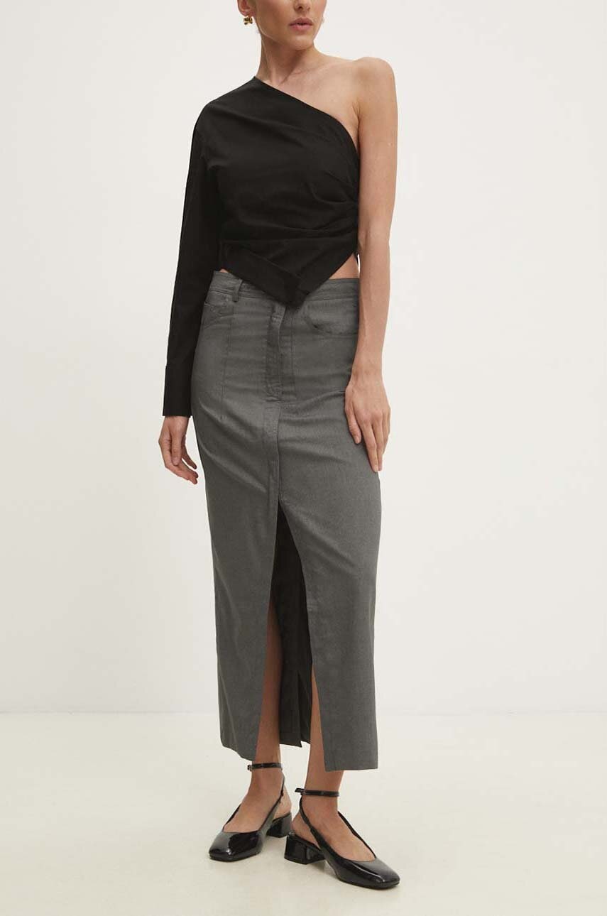 Answear Lab fustă culoarea gri, maxi, evazati Answear Lab fustă culoarea gri, maxi, evazati