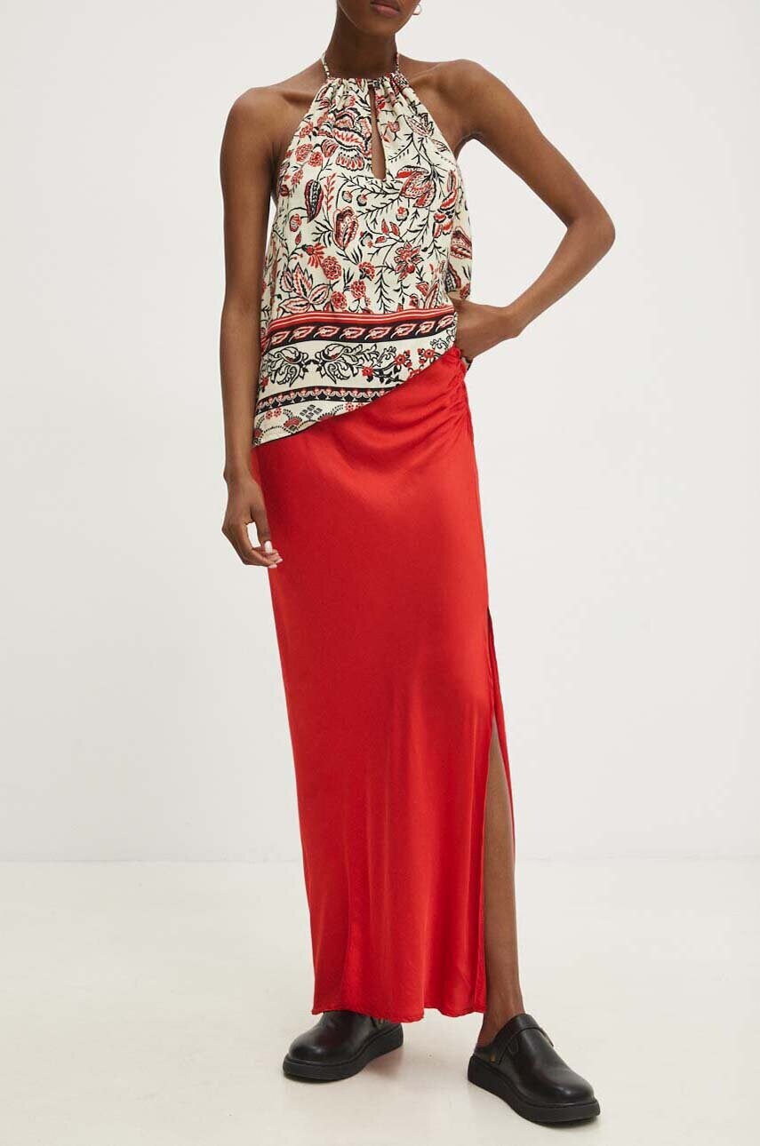 Answear Lab fusta culoarea rosu, maxi, drept