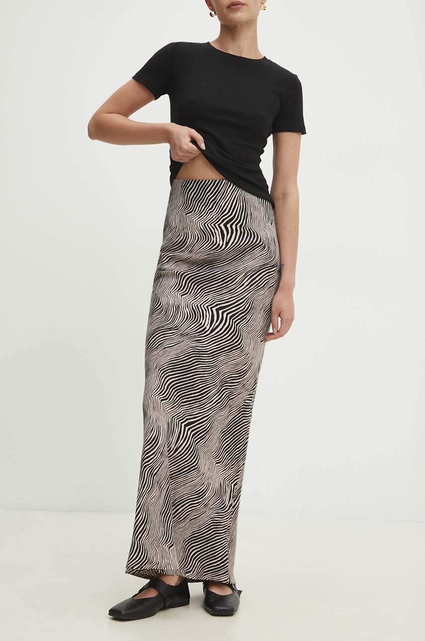 Answear Lab fusta culoarea maro, maxi, drept