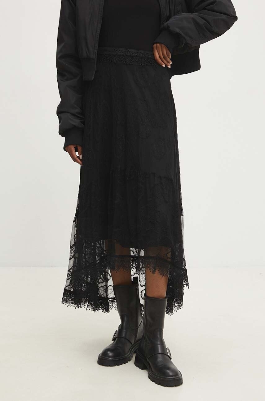 Answear Lab fusta culoarea negru, maxi, evazati