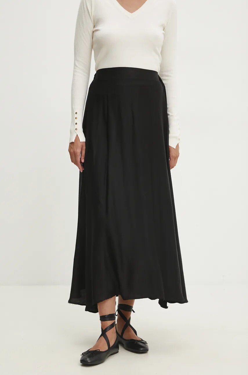 Answear Lab fusta culoarea negru, maxi, evazati
