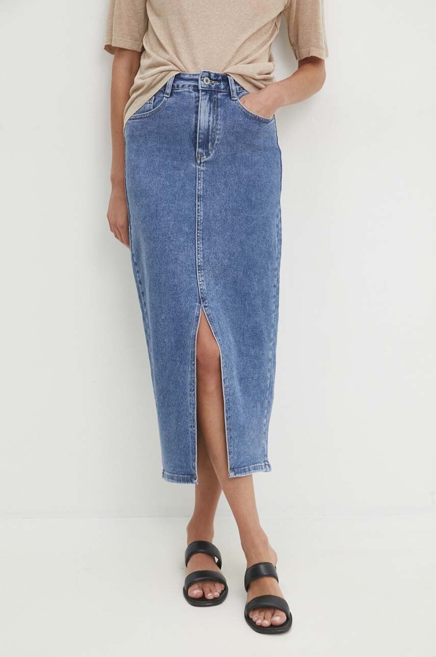 Answear Lab fusta jeans midi, creion