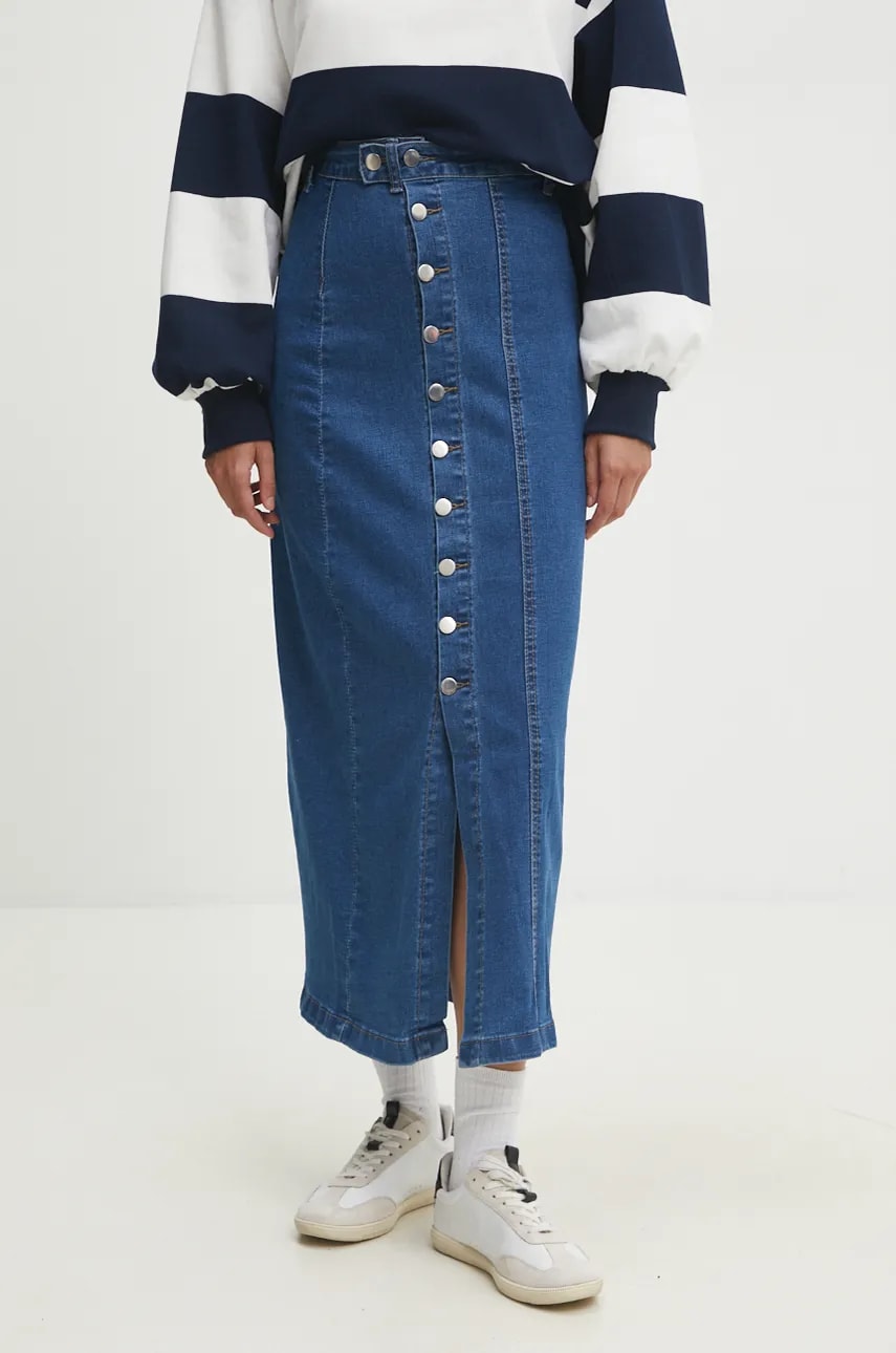Answear Lab fustă din denim maxi, dreaptă Answear Lab fustă din denim maxi, dreaptă