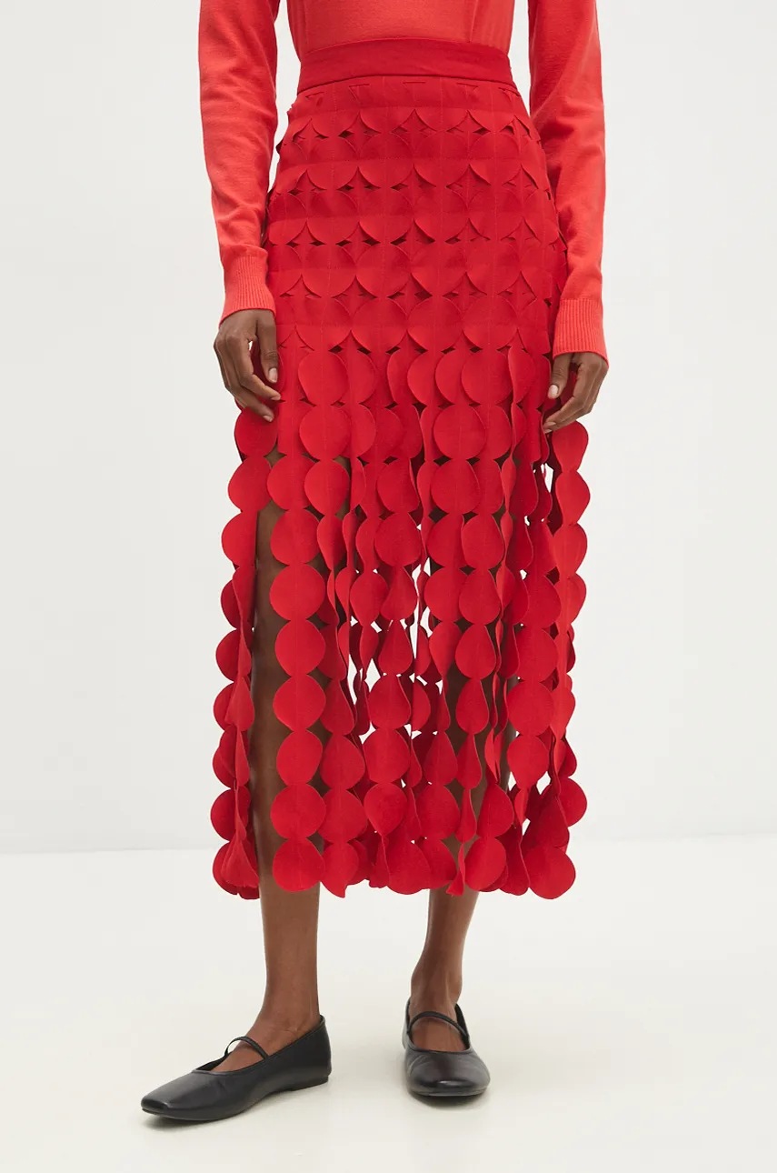 Answear Lab fusta culoarea rosu, maxi, drept