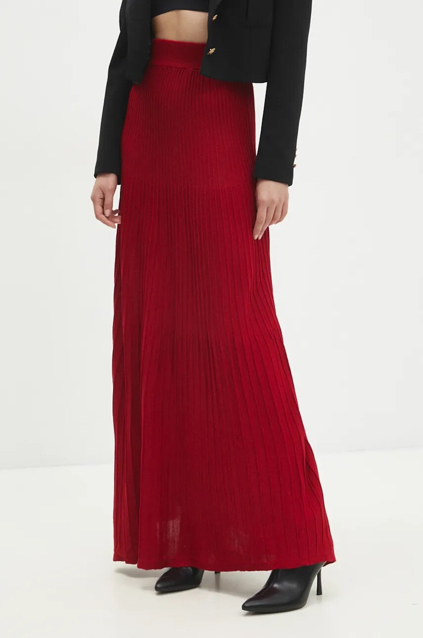 Answear Lab fusta culoarea rosu, maxi, evazati