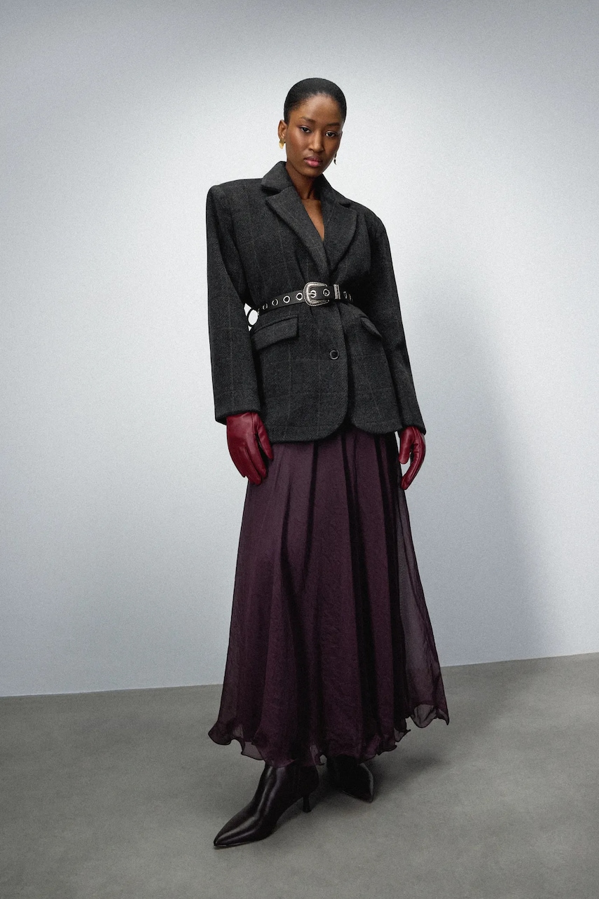 Answear Lab fusta culoarea bordo, maxi, evazati Answear Lab fusta culoarea bordo, maxi, evazati