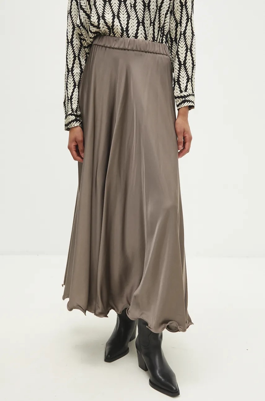 Answear Lab fustă culoarea bej, maxi, evazati