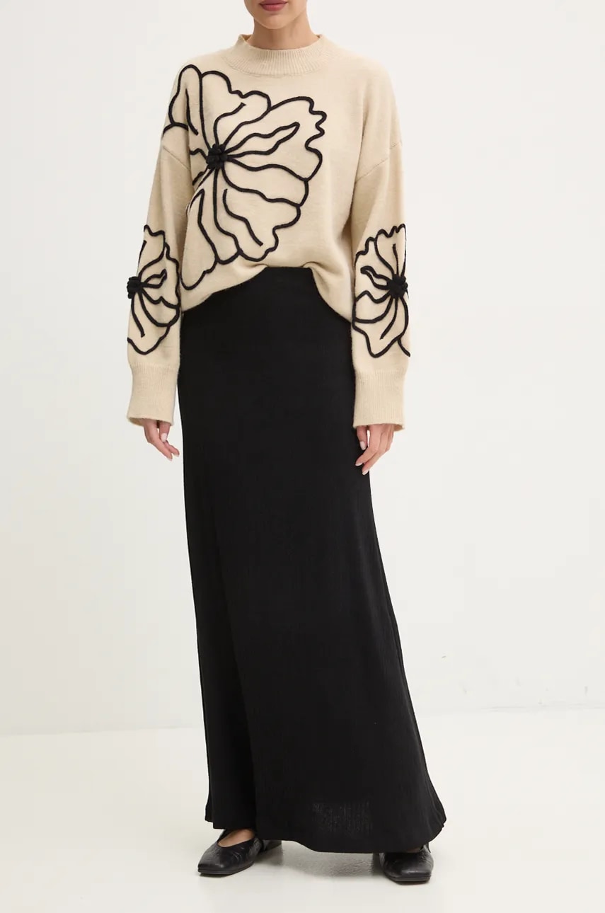 Answear Lab fustă culoarea negru, maxi, evazati