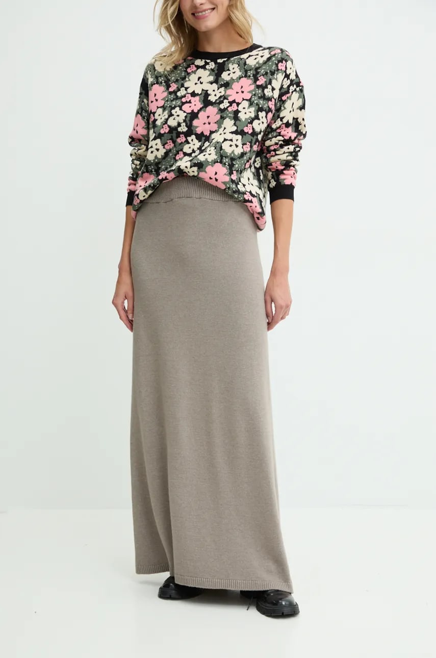 Answear Lab fustă de lână culoarea gri, maxi, drept Answear Lab fustă de lână culoarea gri, maxi, drept