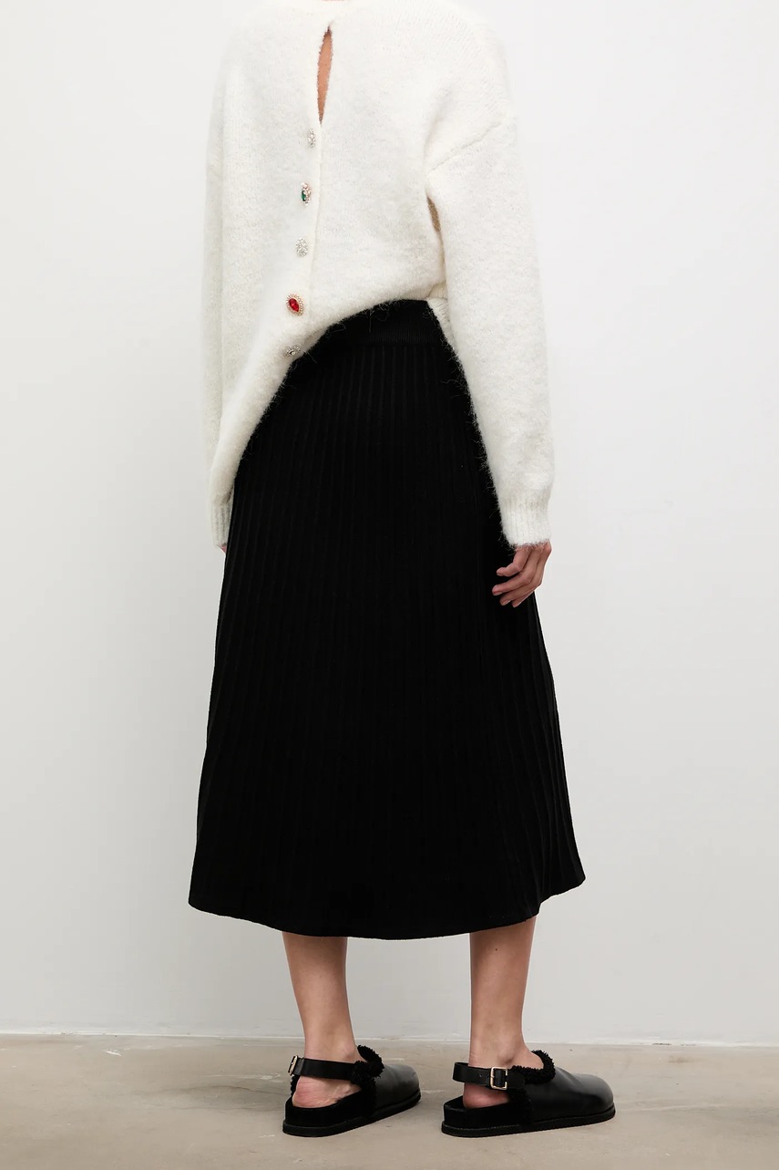 Φούστα κασμίρ Answear.LAB χρώμα: μαύρο φωτογραφία